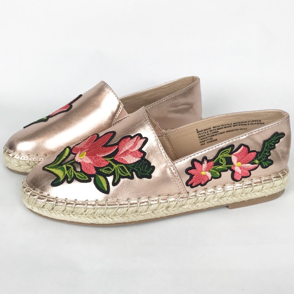 A New Day Metallic Floral Espadrilles - Picture 2 of 5